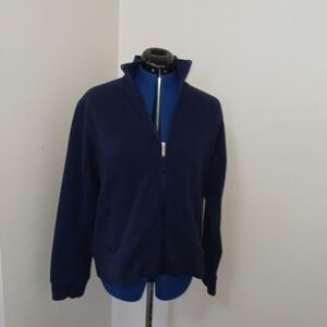 Ralph Lauren Jacket Pullover Golf Fleece Size Large Pockets Zipper Blue